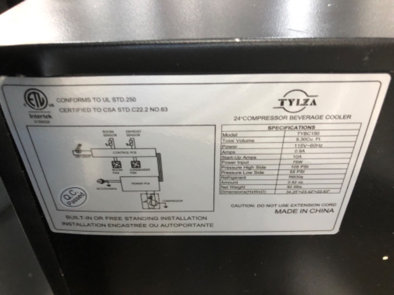 Photo 4 of ABR-1770 24" Beverage Center with 177 Can Capacity Frost Free Defrost Reversible Glass Door in Stainless
