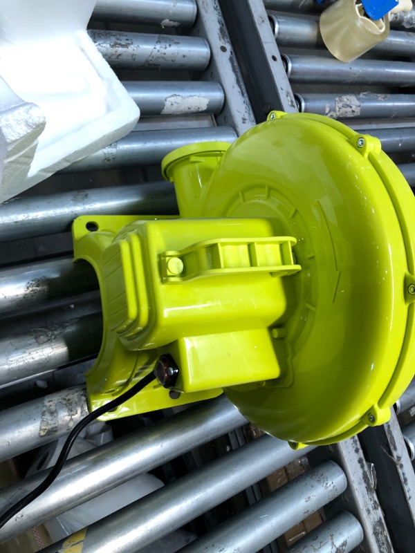 Photo 1 of 450W Outdoor Indoor Air Blower, Pump Fan for Inflatable Castle, Water Slides, , Portable - Yellow and Green
