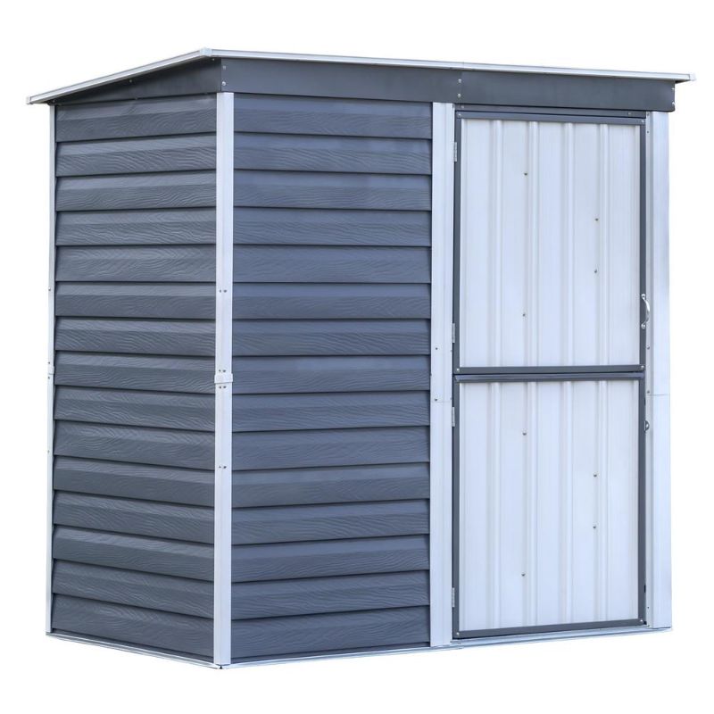 Photo 1 of ***PARTS ONLY*** Shed-in-a-Box Steel Storage Shed 6 X 4 Ft. Galvanized Charcoal/Cream by ShelterLogic in Charcoal
