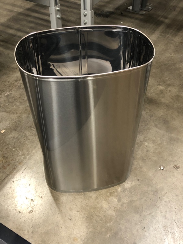 Photo 2 of Amazon Basics 50 Liter / 13.2 Gallon Motion Sensor Hands-Free Trash Can with Liner - Stainless Steel
