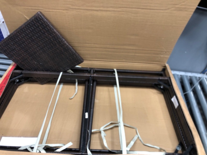 Photo 3 of Devoko 9 Pieces Patio Dining Sets Outdoor Space Saving Rattan Chairs with Glass Table Patio Furniture Sets Cushioned Seating and Back Sectional Conversation Set (Beige)
BOX 2 OF 3 