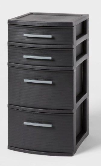 Photo 1 of 4 Drawer Medium Tower Black - Brightroom™

