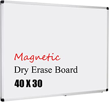 Photo 1 of XBoard Aluminum Frame Wall-Mounted 40 x 30 Inch Magnetic White Dry Erase Board with Removable Marker Tray
