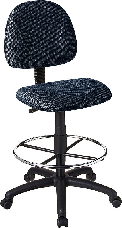 Photo 1 of Boss Office Products Ergonomic Works Drafting Chair without Arms in Blue (17.5"D x 25"W x 31.5"H)
