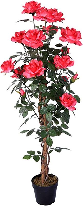 Photo 1 of AMERIQUE Gorgeous & Unique 4.3 Feet Roses Leaves Artificial Tree Silk Plant