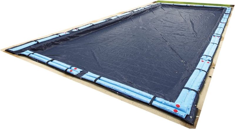 Photo 1 of (Used) Blue Wave BWC750 Bronze 8-Year 18-ft x 36-ft Rectangular In Ground Pool Winter Cover,Dark Navy Blue
