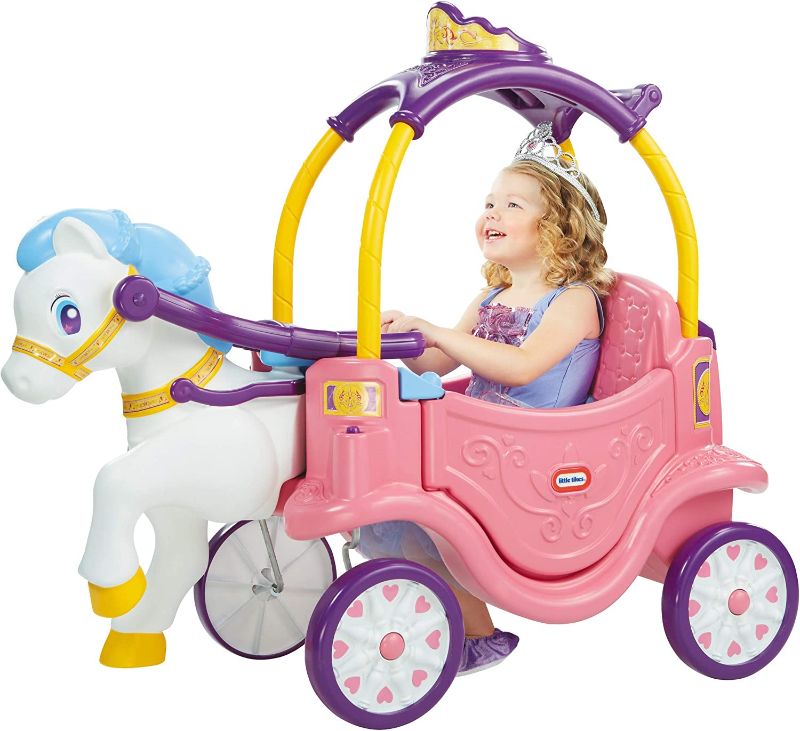 Photo 1 of (Used - Parts Only) Little Tikes Princess Horse & Carriage, Multicolor
