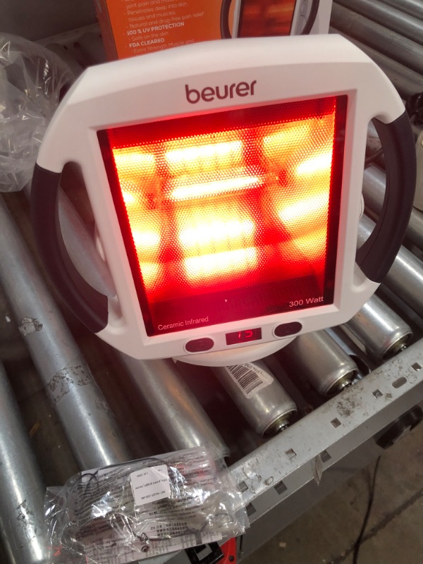 Photo 3 of Beurer IL50 Infrared Heat Lamp, Red Light Heat Device (Portable), for Muscle Pain and Pain Relief, for Cold Relief, Improves Blood Circulation, 300W, Safety-Features
