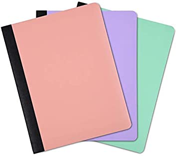 Photo 1 of Mintra Office Composition Book - Poly Composition Notebooks for School, Home, Business, Office, ,80 Sheets, College Ruled Paper, (Salmon, Sage Green, Lavender) 3 Pack
