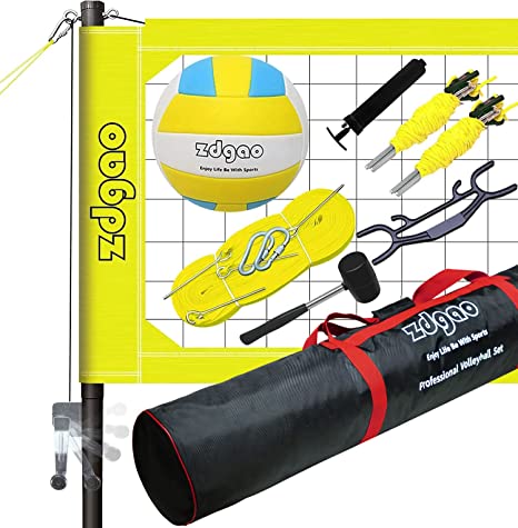 Photo 1 of 
Zdgao Volleyball Net Outdoor - Professional Volleyball Set with Height Adjustable Aluminum Poles and Anti-Sag System, Boundary Line, Volleyball and Pump
