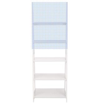 Photo 1 of Amazon Basics Modern 5-Tier Ladder Bookshelf Organizer with Solid Rubber Wood Frame, White
