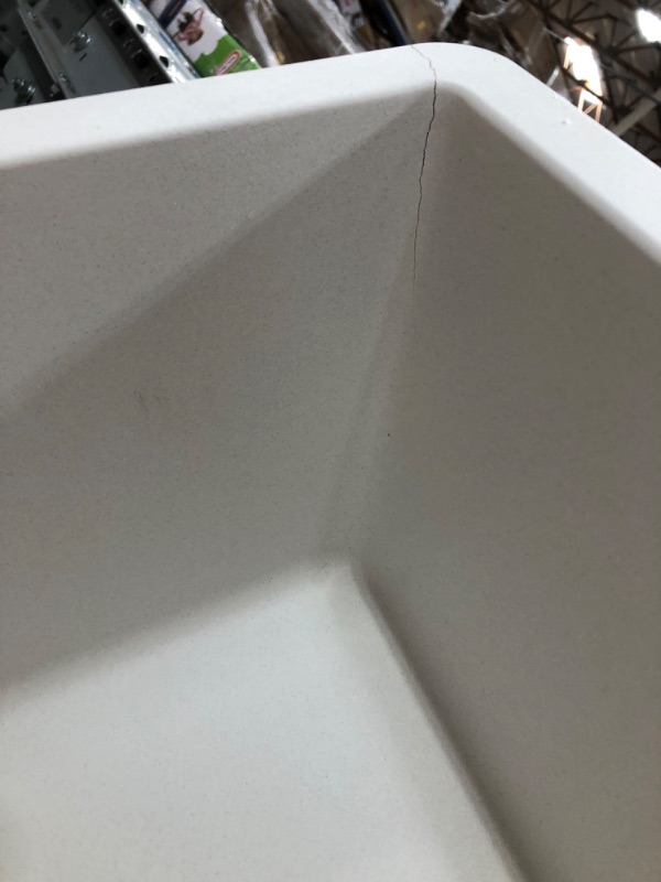 Photo 4 of **SEE COMMENTS ***
Elkay Quartz Classic ELGRU13322WH0 White Single Bowl Undermount Sink & LKQS35WH Polymer Drain Fitting with Removable Basket Strainer and Rubber Stopper, White
