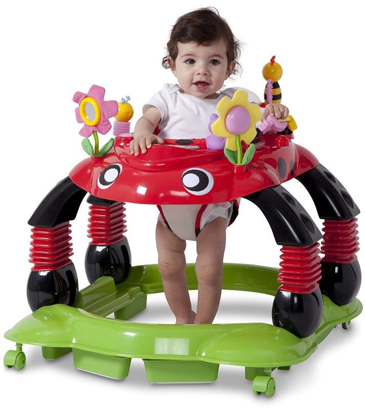 Photo 1 of Delta Children Lil’ Play Station 4-in-1 Activity Walker - Rocker, Activity Center, Bouncer, Walker - Adjustable Seat Height - Fun Toys for Baby, Sadie the Ladybug