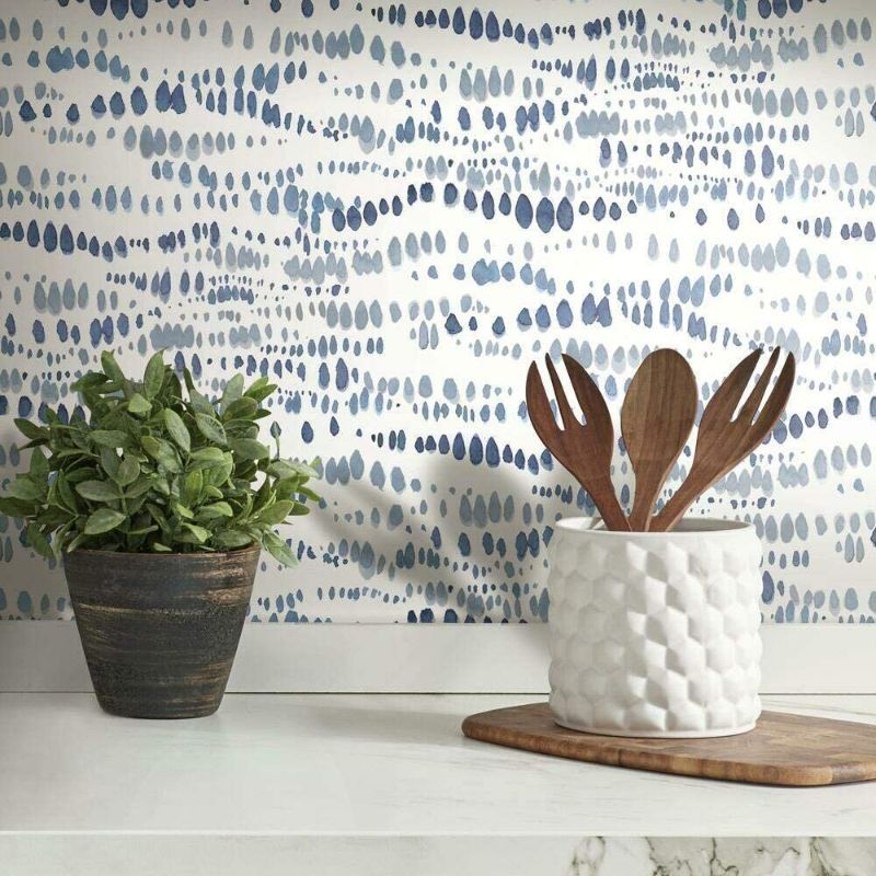 Photo 1 of 2'x4' Ornamental Entry Mat Mineral Stone - Mohawk/ RoomMates RMK11761RL Navy and White Dotted Line Peel and Stick Wallpaper