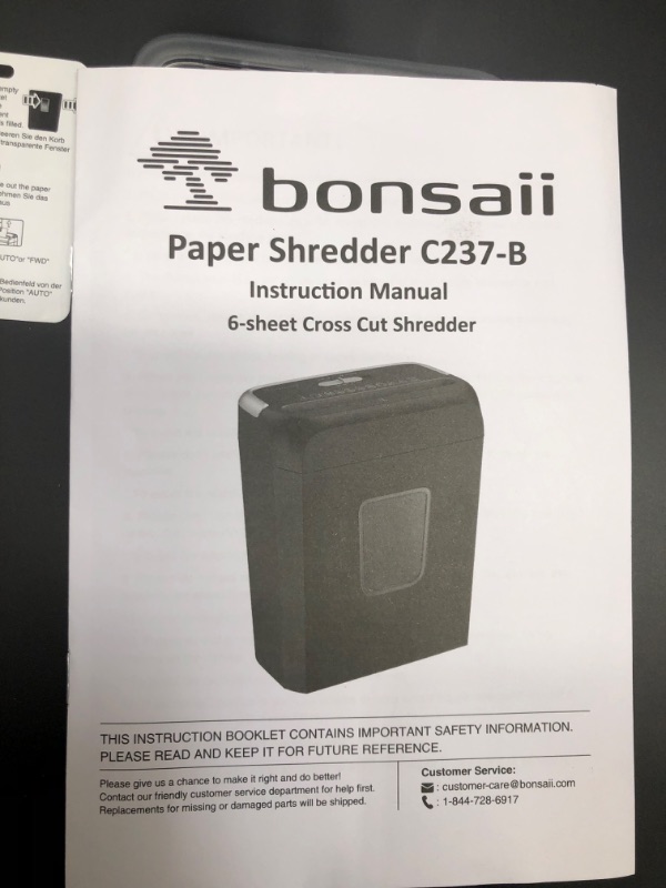 Photo 3 of Bonsaii Paper Shredder for Home Use.