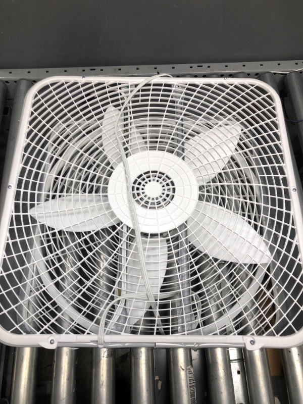 Photo 2 of Air King 20" Blade, 1/25 Hp, 2,220/1,920/1,530 CFM, Fixed Box Fan - 1 Amp Rating, 110 Volts, 3 Speed, 955 RPM | Part #9723.
