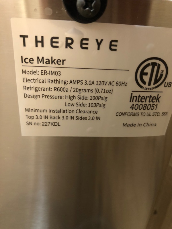 Photo 4 of Thereye Countertop Nugget Ice Maker, Pebble Ice Maker Machine, 30lbs Per Day, 2 Ways Water Refill, 3Qt Water Reservoir & Self-Cleaning, Stainless Steel Finish Ice Machine for Home Office Bar Party.
