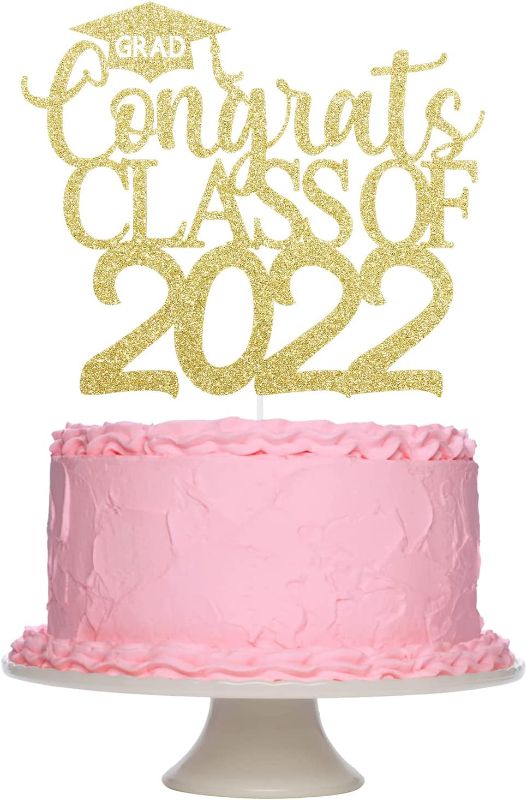 Photo 1 of Congrats Grad Class Of 2022 Cake Topper Gold Glitter, Graduation Cake Toppers 2022, Congratulations Class Of 2022 Cake Toppers for 2022 Graduation Party Decorations,Grad 2022 Party Cake Decor
PACK OF 2