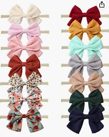 Photo 1 of Baby Girl Headbands and Bows, 14 Pack Hair Accessories for Newborn Infant Toddler 
