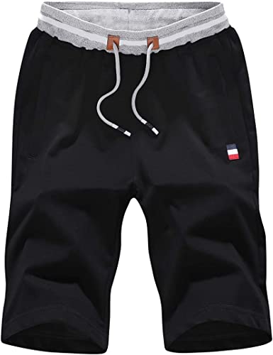 Photo 1 of FoxQ Mens Shorts Casual Athletic Running with Zipper Pockets and Elastic Waist Drawstring Workout Gym Cotton Shorts LARGE.
