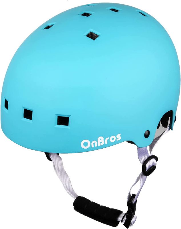 Photo 1 of Bike Helmet, OnBros Skateboard Helmets for Adults Men and Women, Scooter Bicycle Helmets for Adults, Adjustable Womens and Mens Adult Bike Helmet, Multi-Sport Helmet for Youth and Adults MEDIUM.
