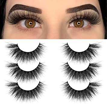 Photo 1 of BEPHOLAN 3 Pairs Mink Fur Lashes, 100% Real Siberian Mink Fur Eyelashes, Dramatic Round Look, XMZ249
