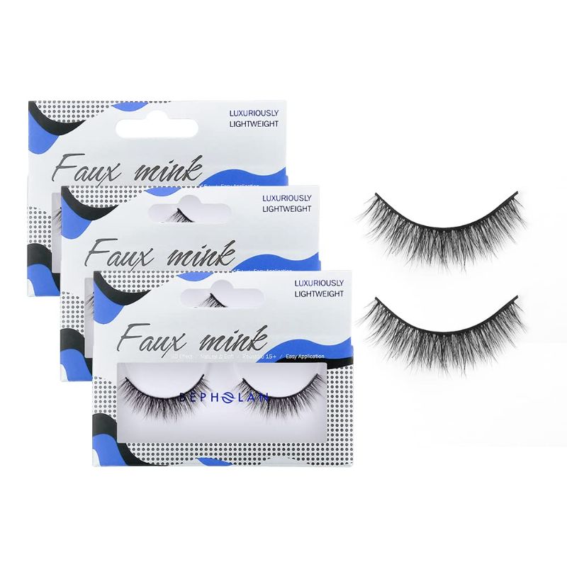 Photo 1 of BEPHOLAN 3 Pairs Faux Mink False Eyelashes (XMZ39)
