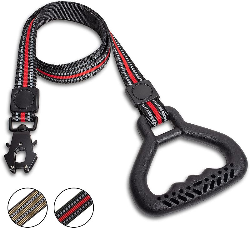 Photo 1 of 5FT Heavy Duty No Pull Nylon Dog Leash, Highly Reflective Strong Pet Leashes with Durable Comfortable Rubber Handle for Small Puppy & Medium Large Breed Dogs
