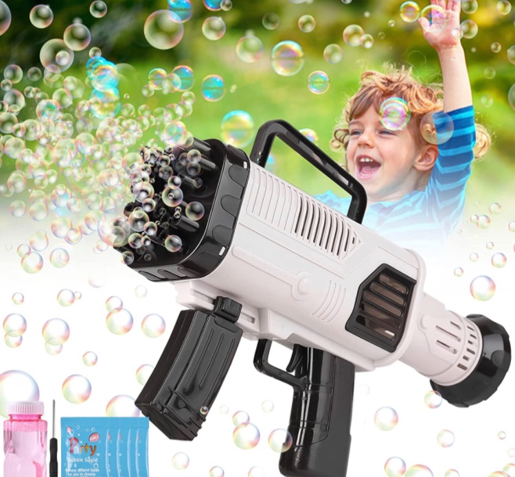 Photo 1 of Big Rocket Bubble Gun Machine 5000+ Bubbles per Min, Electric Blower Mover Maker Water Toy, Best Birthday Gift in Indoor Outdoor Party Wedding Summer for Kids Girls Boys Toddler Adults Black