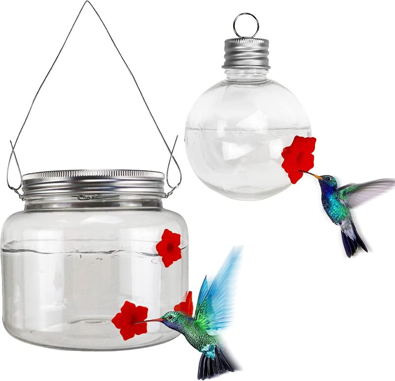 Photo 1 of ***SINGLE*** Hummingbird Feeder Kit Mason Jar Hummingbird Dish Feeder Bulb Hummingbird Feeder(Clear)
