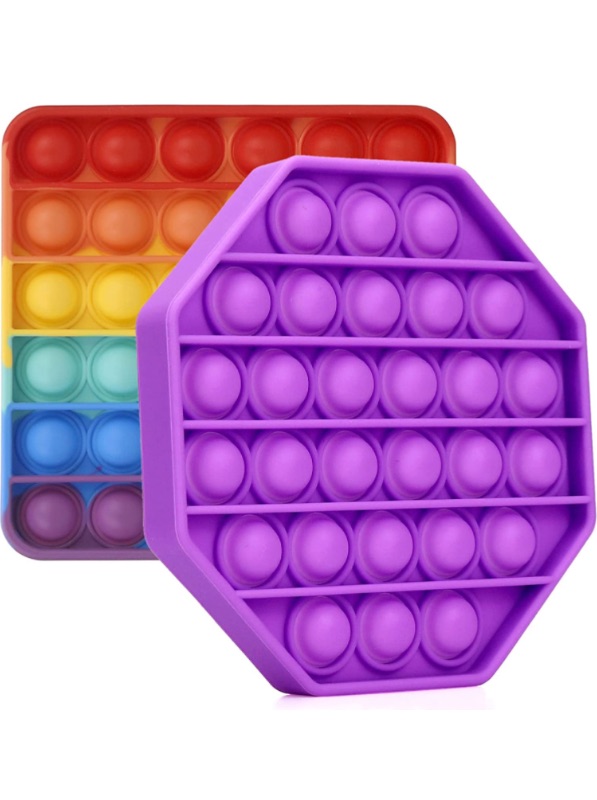 Photo 1 of 4.4 out of 5 stars40 Reviews
2 Pack Pop Fidget It Toys Push and Pop Bubble Fidget Sensory Toy Autism Special Needs Stress Relief and Anti-Anxiety Popping Tactile Logic Game Shape