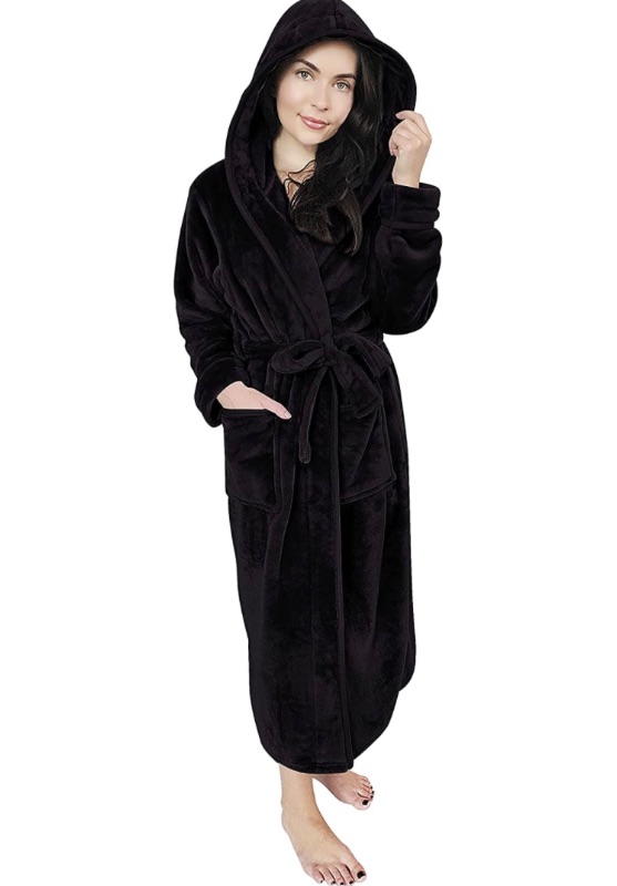 Photo 1 of NY Threads Women Fleece Hooded Bathrobe - Plush Long Robe