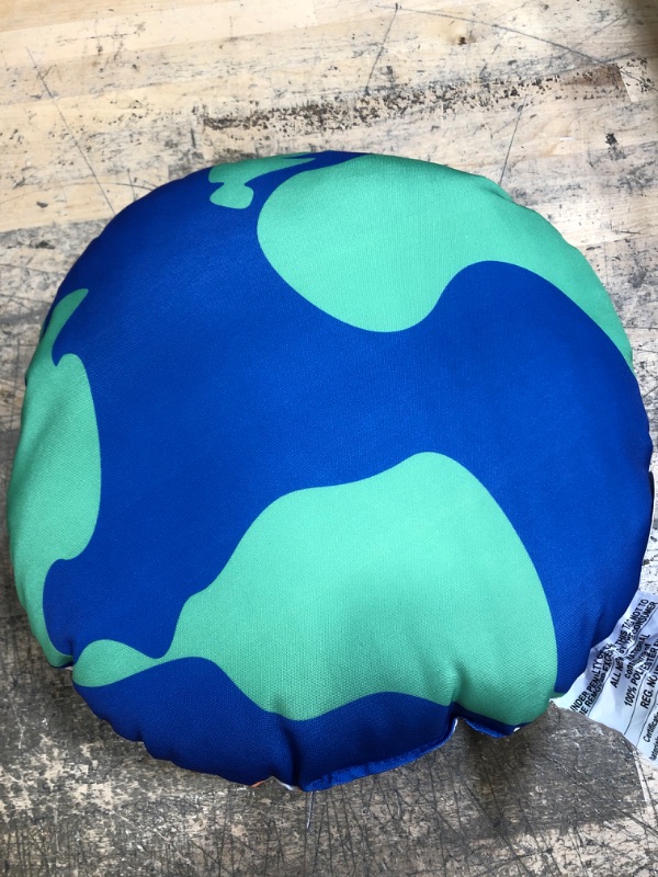 Photo 2 of 15" ROUND PILLOW WITH THE EARTH AND KIDS HANDS 