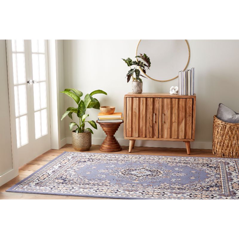 Photo 1 of 769924013120 3 Ft. 7 in. X 5 Ft. 2 in. Premium Sakarya Area Border Rug - Country Blue
