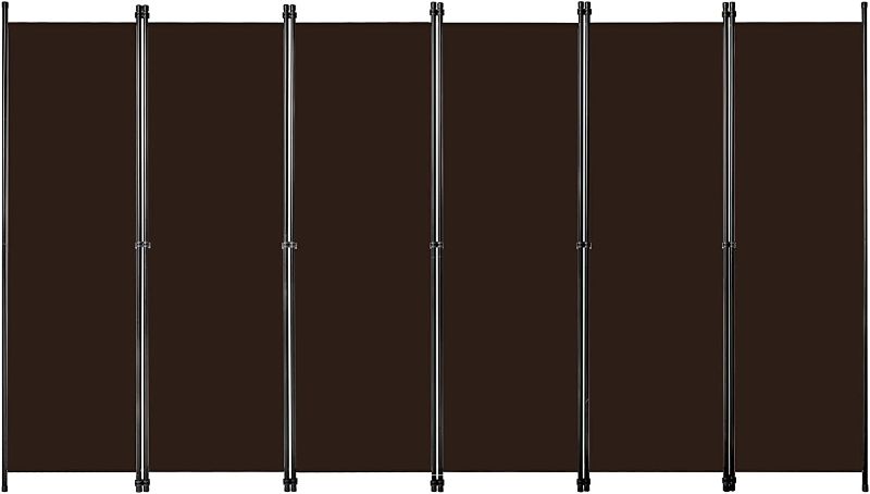 Photo 1 of 6-Panel Outdoor/Indoor Room Divider, Screen Movable Room Screen Separator Wall Protective Privacy Furniture Indoor Bedroom(Brown)