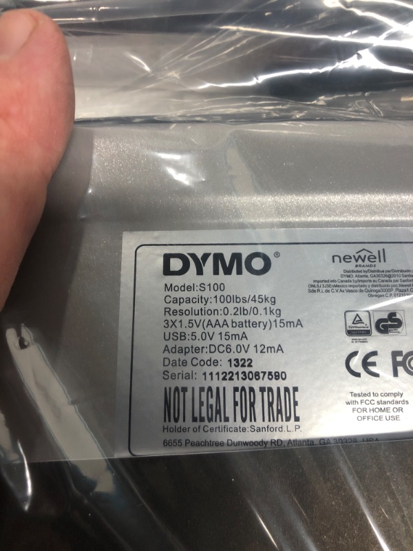 Photo 3 of DYMO 1776111 Digital Shipping Scale, 100-Pound
