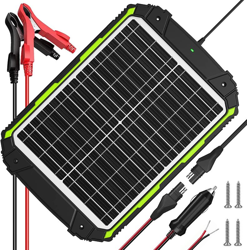 Photo 1 of 20W 12V Solar Battery Charger, Waterproof 20 Watt 12 Volt Solar Panel Trickle Charger & Maintainer, Built-in Intelligent MPPT Charge Controller for Car Boat RV Marine Automotive ATV
