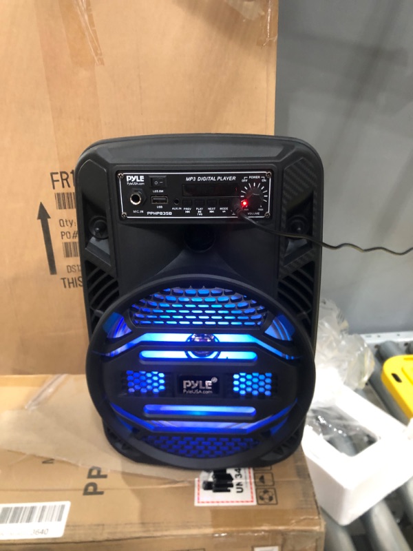 Photo 2 of Portable Bluetooth PA Speaker System - 300W Rechargeable Outdoor Bluetooth Speaker 8” Subwoofer 1” Tweeter, PPHP835B & Portable VHF Wireless Microphone System - Pyle PDWM91
