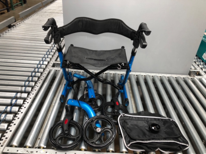 Photo 2 of  Rollator Walkers for Seniors-Folding Rollator Walker with Seat and Four 8-inch Wheels-Medical Rollator Walker with Comfort Handles and Thick...