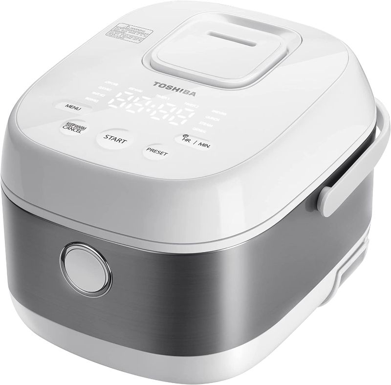 Photo 1 of (1 Count) Toshiba Low Carb Digital Programmable Multi-functional Rice Cooker Slow Cooker Steamer & Warmer 5.5 Cups Uncooked with Fuzzy Logic and On
