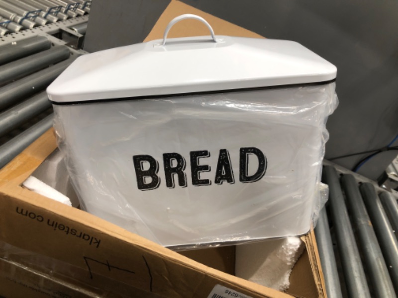 Photo 2 of Aesthetic Farmhouse Bread Box For Kitchen Countertop - Extra Large Breadbox Holds 2+ Loaves Of Bread - Perfect Metal Storage Tin To Keep Your Bread