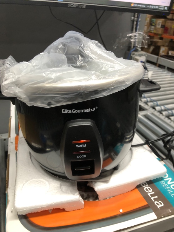 Photo 2 of Elite Gourmet ERC2010B# Electric 10 Cup Rice Cooker with 304 Surgical Grade Stainless Steel Inner Pot Makes Soups, Stews, Grains, Cereals, Keep Warm Feature, 10 cups cooked (5 Cups uncooked), Black
