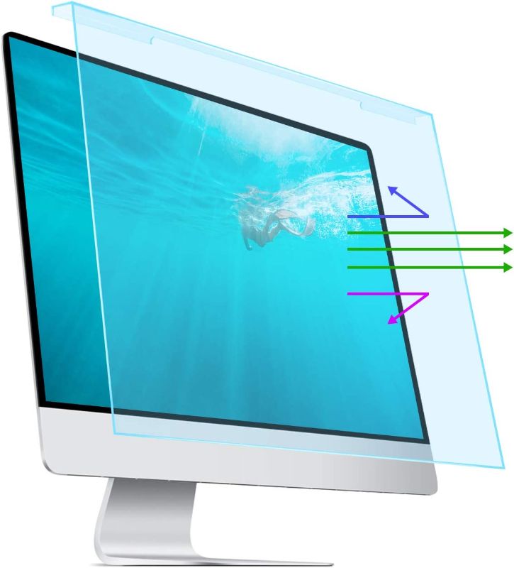 Photo 1 of Blue Light Screen Protector for Computer Screen Blue Light Blocker, Anti Glare Computer Screen Cover, Blue Light Filter for 25, 26, 27 inch Diagonal Widescreen Monitor Frame Hanging Type
