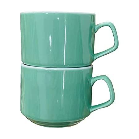 Photo 1 of 2 Sets of Porcelain Large Mug Glazed With Handle for Men, Women, 16 Ounces (480ML) Coffee-Mug Easy Clean for Home and Office, Turquoise