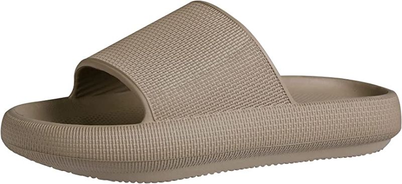 Photo 1 of Colorxy Pillow Sandals Slippers for Women Men Non Slip Outdoor Shower Slides Shoes Bath Slippers, Khaki Size US Women's 8.5-9
