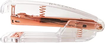 Photo 1 of Hysiwen Elegant Super Transparent Acrylic Desktop Stapler with Cool Desktop Accessories for The Office, Home or School with 1000 Staples and A Stripper (Rose Gold),RE-92007
