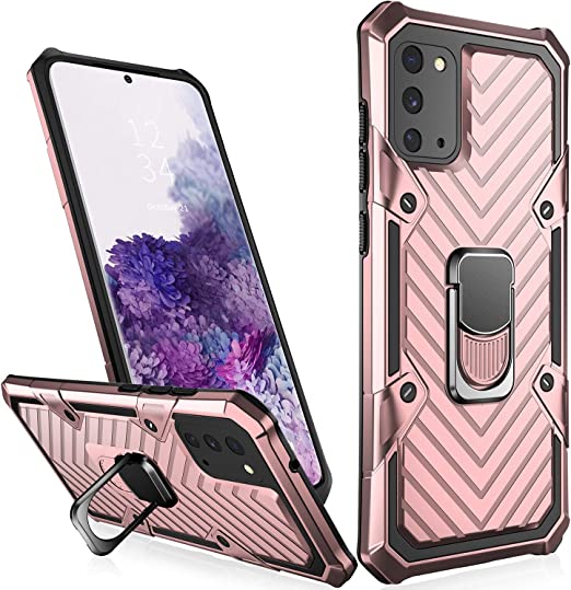 Photo 1 of MERRO Galaxy S20 Case,Pass 16ft. Drop Tested Military Grade Heavy Duty Shockproof Cover with Magnetic Kickstand Compatible with Car Mount Holder,Protective Phone Case for Samsung Galaxy S20 Rose Gold
