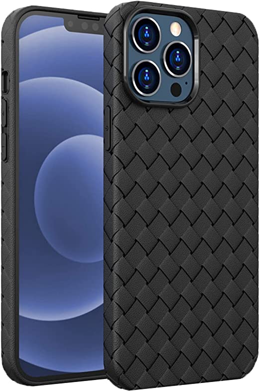 Photo 1 of iPhone 13 Pro max Case with Real Weave Carbon Fiber Heat Dissipation Support Wireless Charging, Compatible with iPhone 13 Pro max (Black)
