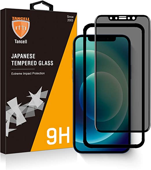 Photo 1 of Tancell Japanese Tempered Glass Extreme Impact Protection [Bubble Free], 6.7 Inch for iPhone 12 Pro Max - 2 Packs