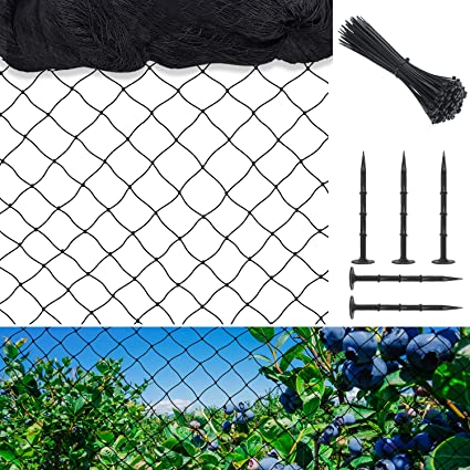 Photo 1 of Bird Netting for Garden Poultry Net with Zip Ties Nylon Garden Netting with 0.78 inch Square Mesh Light Weight and Durability Protect Fruit Trees Farm and Vegetables (Black, 13Ft x 16.4Ft(4 x5M))
